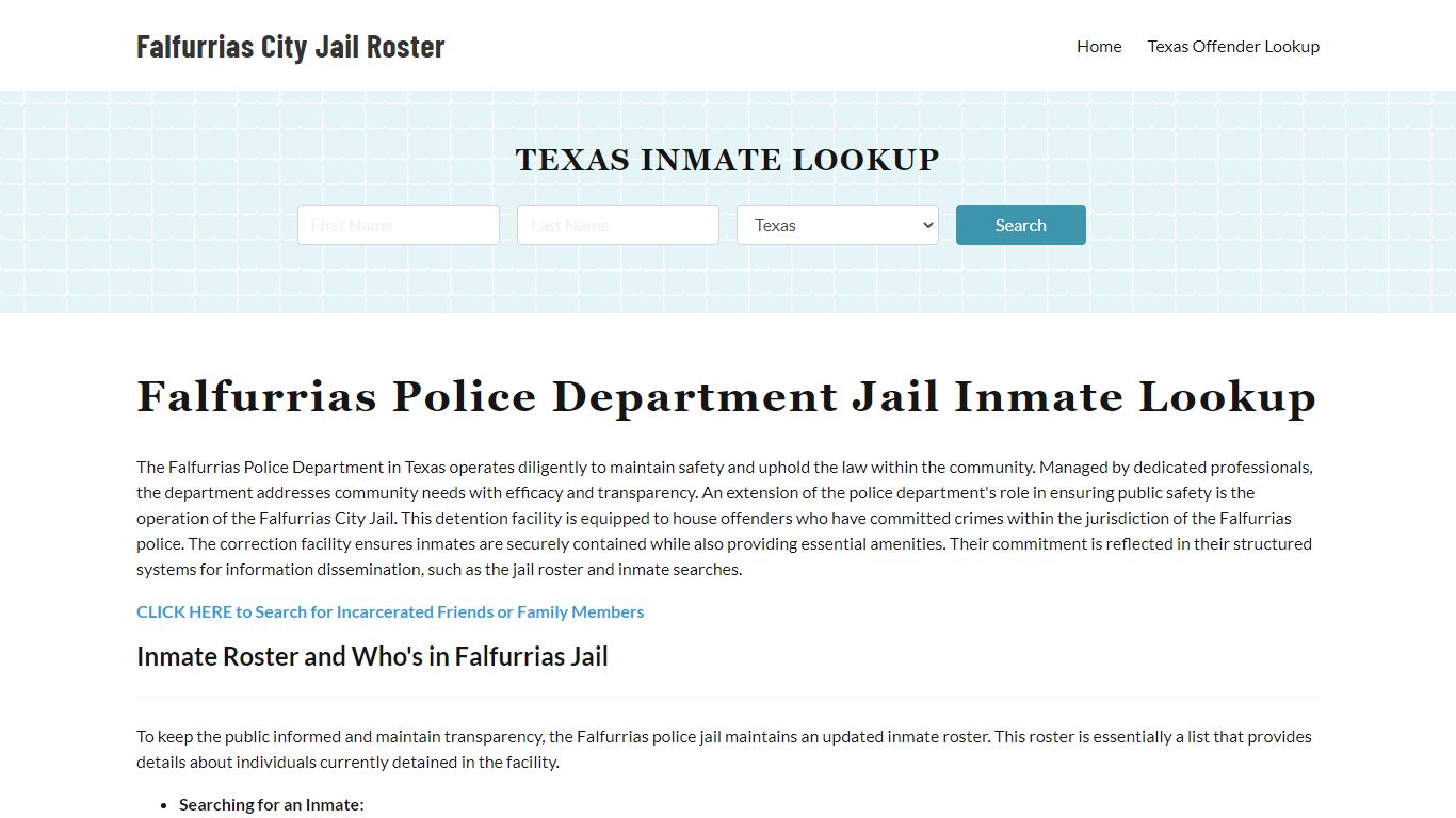Falfurrias Police Department & City Jail, TX Inmate Roster, Arrests ...